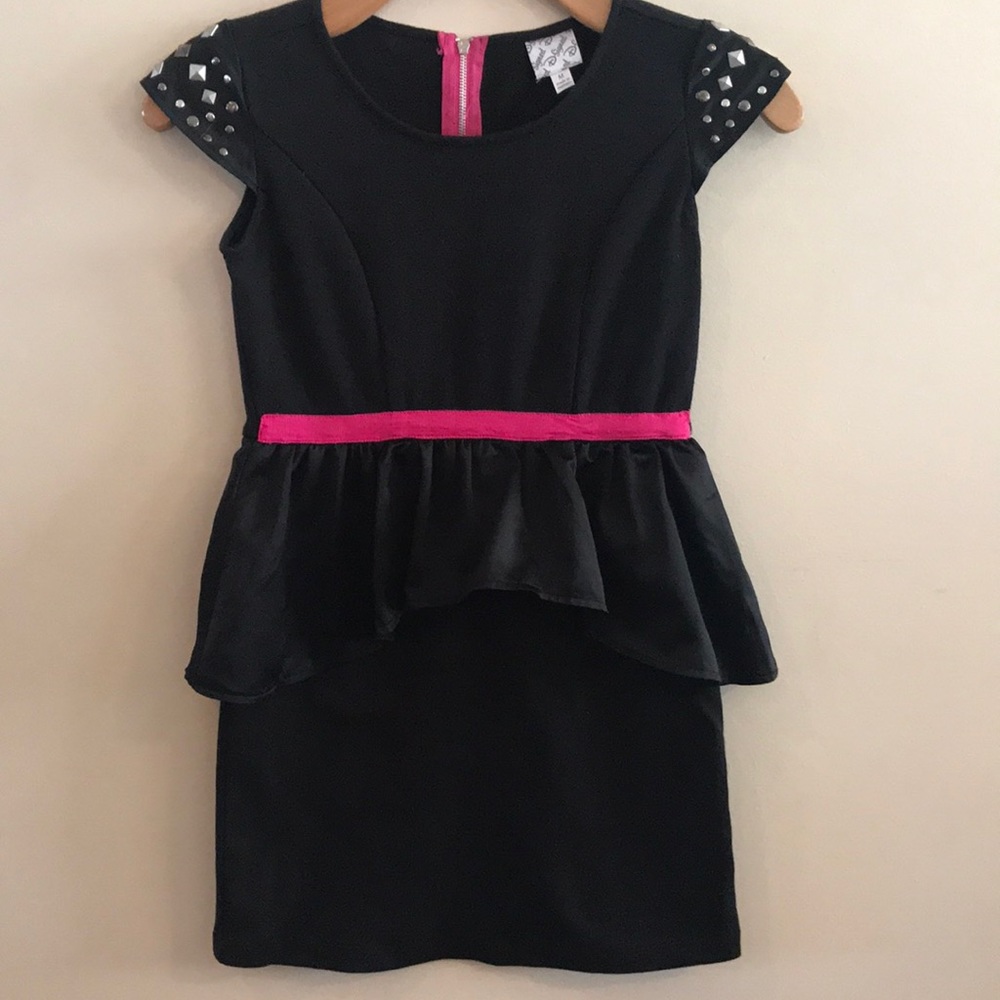 BUNDLE & SAVE 😊GIRLS BLACK PEPLUM DRESS